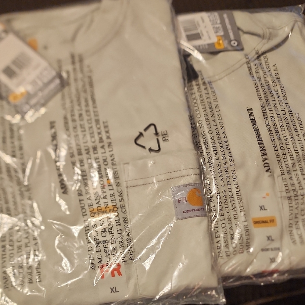 Two Mens CARHARTT FR Short Sleeve    Work T Shirt Size XL
